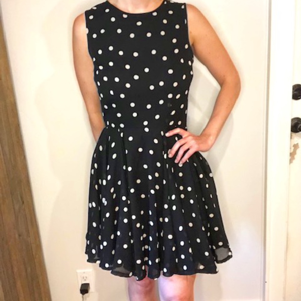 maison Jules black and white polka dot dress small